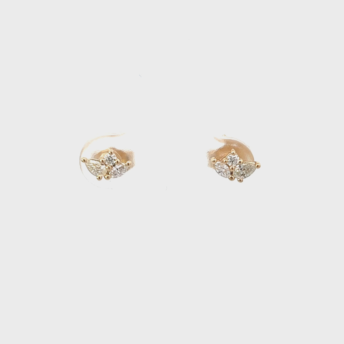 ◆STONEHENgE◆ Edge 14K Earrings Cluster Diamond Earrings 14K, 1 ctw.