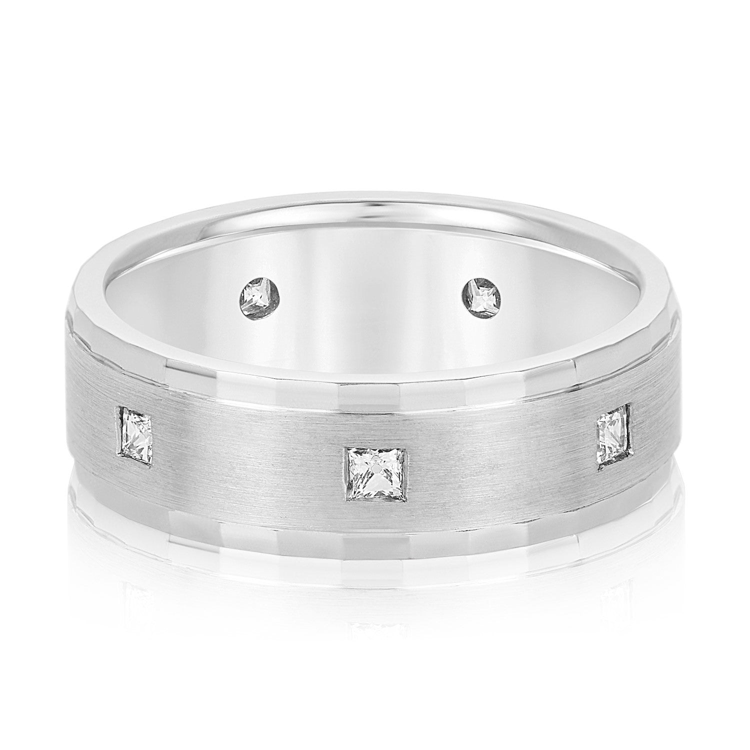 Men's 7mm Stainless Steel Two-Tone (Silver/Gold) Edge Comfort Fit Wedding Band