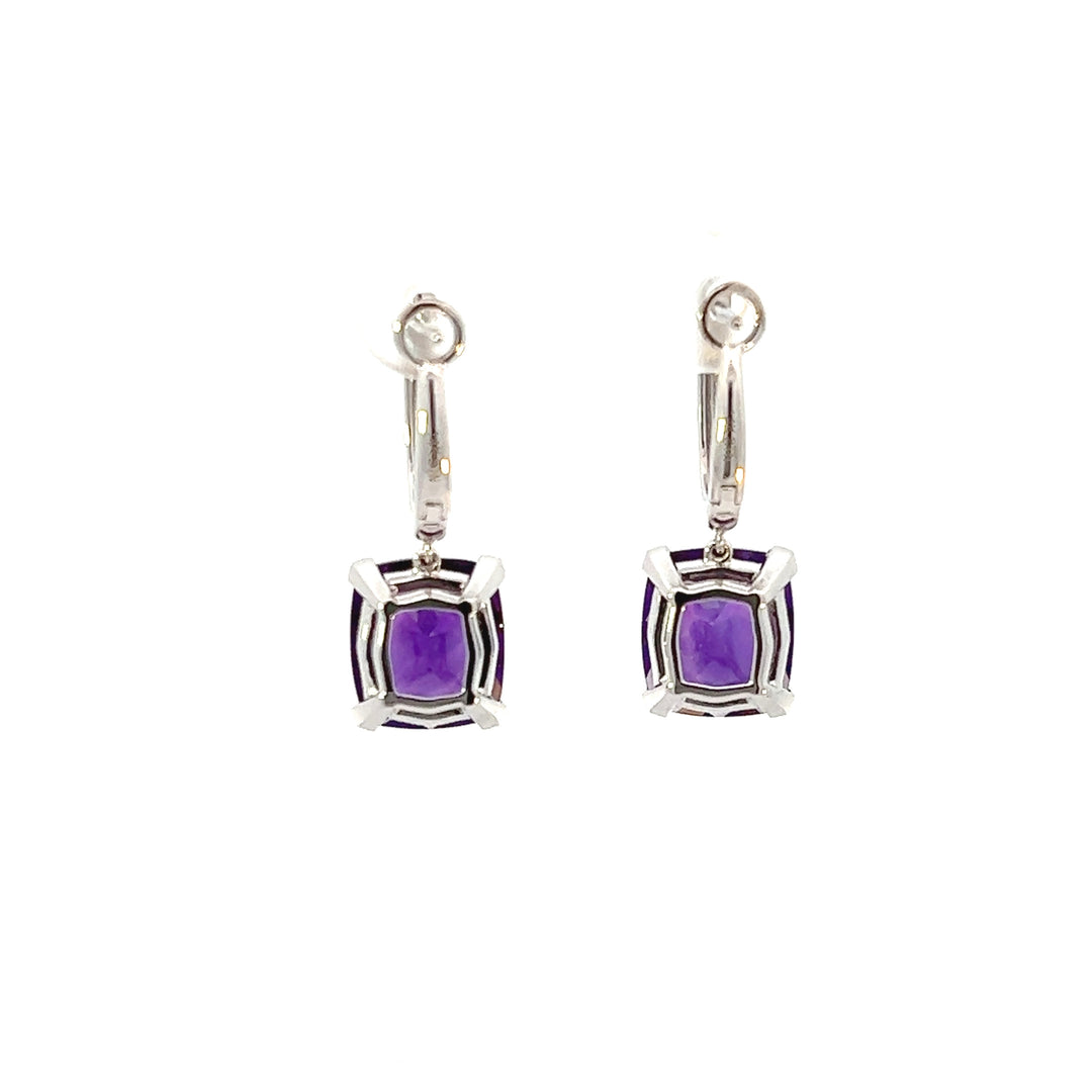 Cushion cut amethyst earrings sales